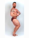 METALLIC CRANBERRY BODYBUILDING TRUNKS IFBB, NPC ( DĹŽKA BOČNEJ STRANY 5CM )