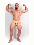 GOLD BODYBUILDING TRUNKS IFBB, NPC ( DĹŽKA BOČNEJ STRANY 5CM )