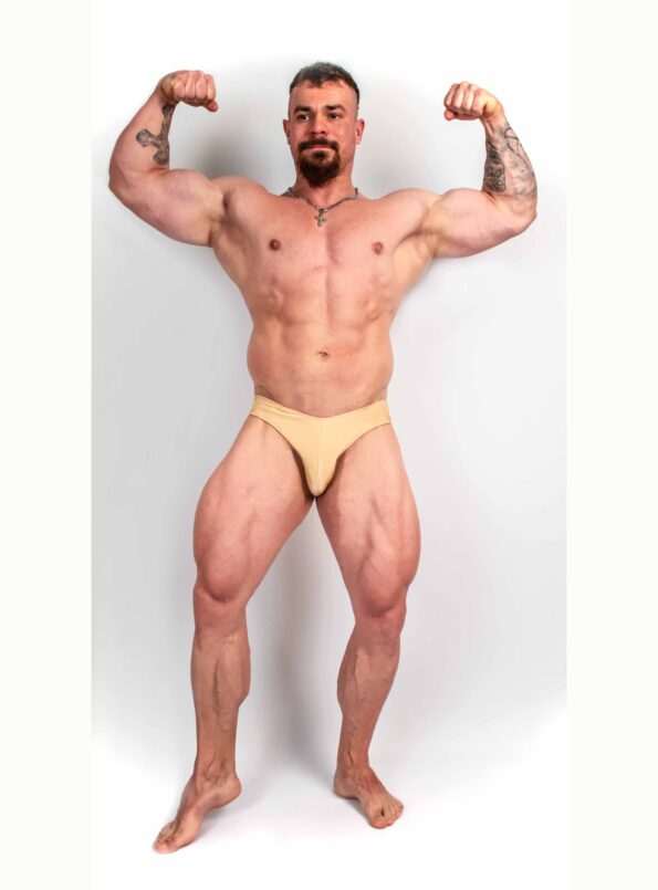 GOLD BODYBUILDING TRUNKS IFBB, NPC ( DĹŽKA BOČNEJ STRANY 5CM )